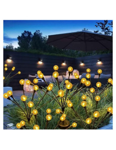Luces de Jardín Solares Firefly, 10 Bolas LED Cálido