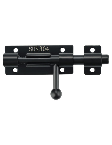 Pestillo Deslizante Alise de Acero Inoxidable 10cm Negro Pestillo Deslizante Alise de Acero Inoxidable 10cm Negro