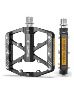 Pedales de Bicicleta GEWAGE M 9/16" con Reflectores y Rodamientos