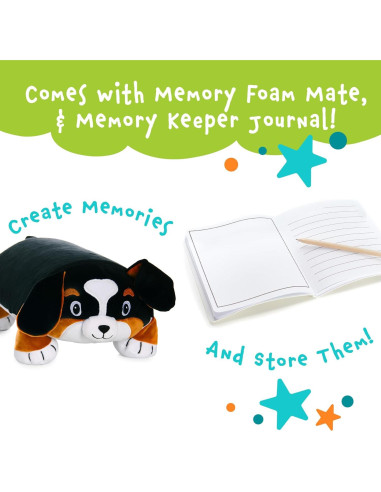 Almohada de Espuma de Memoria Bernie el Perro 15" con Diario