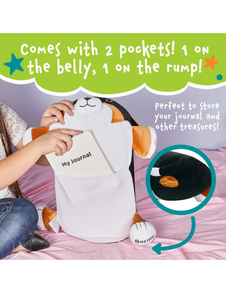 Almohada de Espuma de Memoria Bernie el Perro 15" con Diario