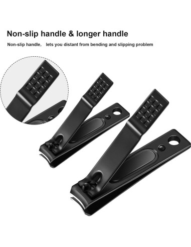 Juego de Cortauñas Yaomiao 12 Piezas Acero Inoxidable Negro