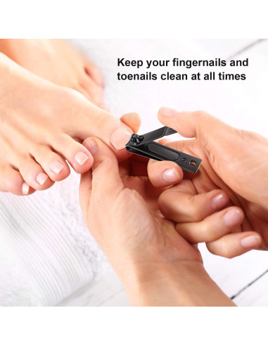 Juego de Cortauñas Yaomiao 12 Piezas Acero Inoxidable Negro