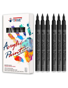 Marcadores de Pintura Acrílicos TFIVE - 6 Piezas Punta Fina 0.7mm