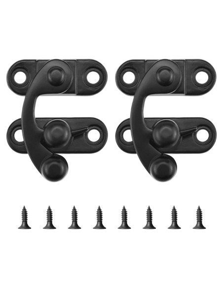 Cierre de Hasp Antiguo ZIUZI Negro para Caja de Joyería - 2 Piezas