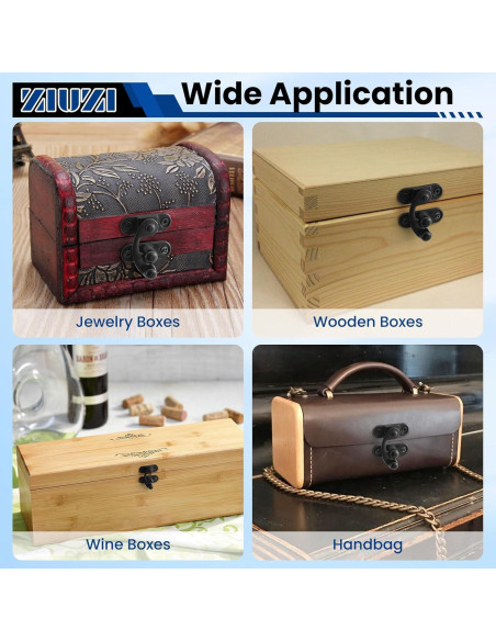 Cierre de Hasp Antiguo ZIUZI Negro para Caja de Joyería - 2 Piezas