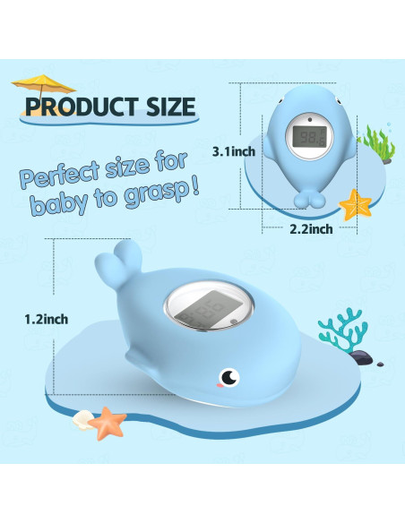 Termómetro de baño digital BabyElf ballena azul para bebés