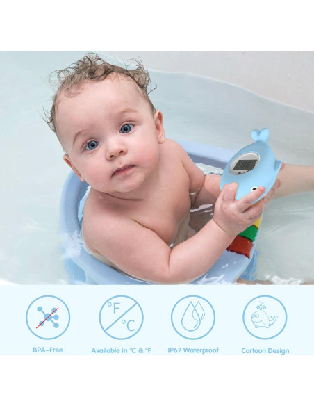 Termómetro de baño digital BabyElf ballena azul para bebés