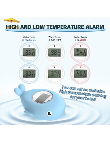 Termómetro de baño digital BabyElf ballena azul para bebés