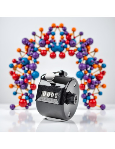 Contador Manual Doble Clicker Tustao 4 Dígitos Metal Negro