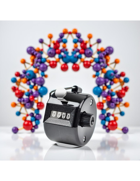 Contador Manual Doble Clicker Tustao 4 Dígitos Metal Negro