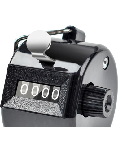 Contador Manual Doble Clicker Tustao 4 Dígitos Metal Negro