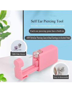 Kit de Perforación de Orejas Perfect Life 6 Unidades Rosa 2