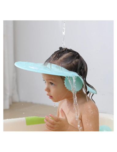 Visera de Ducha para Bebés Azul - Gorro Protector de Champú