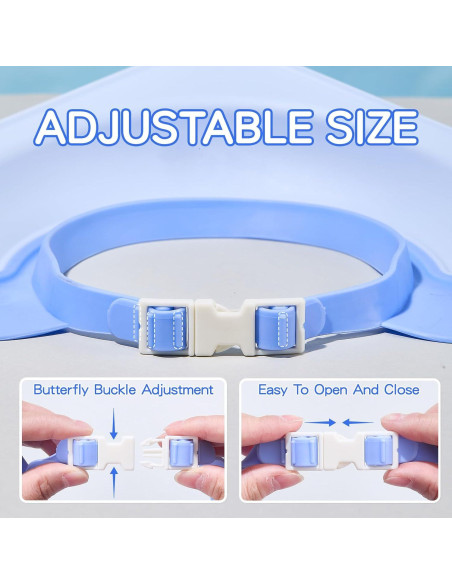 Gorro de Ducha para Bebé Lonlown Ajustable 1-8 Años Azul