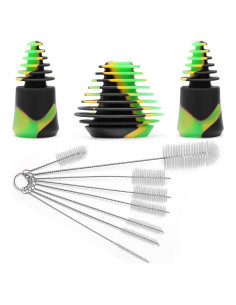 Tapones de limpieza de silicona COITEK con 8 cepillos - Morado