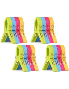 16 Clips de Toalla de Playa Kspowwin Jumbo Antiviento 2