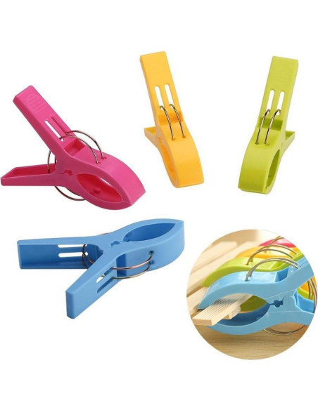 16 Clips de Toalla de Playa Kspowwin Jumbo Antiviento