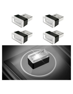Luz LED USB para Auto Pincuttee 4PCS Blanca - Ambiente Interior