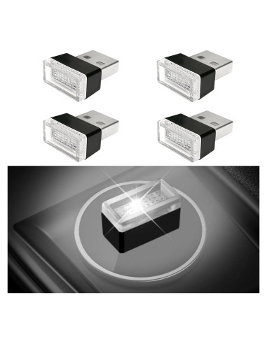 Luz LED USB para Auto Pincuttee 4PCS Blanca - Ambiente Interior