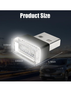 Luz LED USB para Auto Pincuttee 4PCS Blanca - Ambiente Interior 2