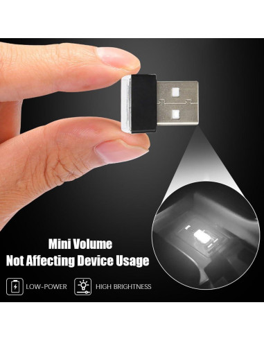 Luz LED USB para Auto Pincuttee 4PCS Blanca - Ambiente Interior