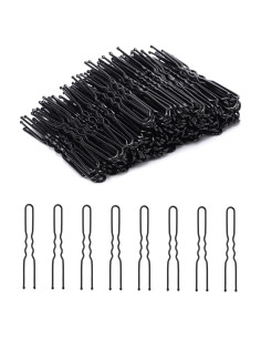 Pasadores de cabello en U Cehony 200 unidades 6.1 cm Negro