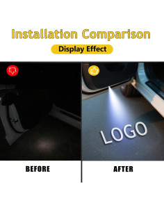 Luces de Puerta de Coche DZJJHK 2Pcs Proyector de Logo LED 2
