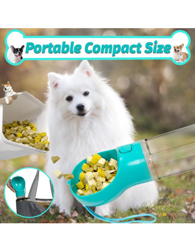 Botella de Agua Portátil para Perros Verabe 350ml Azul Lago