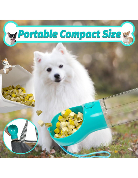 Botella de Agua Portátil para Perros Verabe 350ml Azul Lago