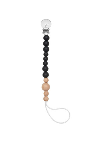 Clip de Chupete de Silicona Loulou Lollipop Negro 25.4 cm