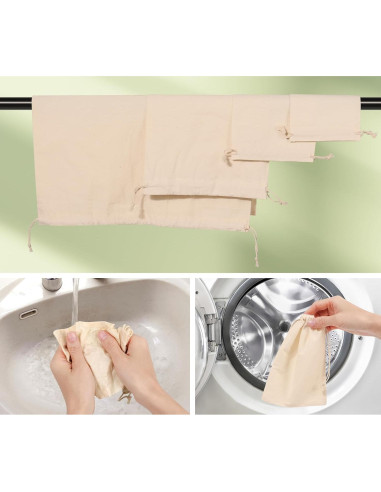 20 Bolsas de Algodón Reutilizables Hopttreely 20x25cm