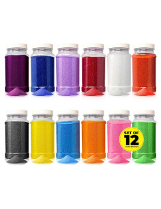 Arena de Jugar Colorida Podzly 12 Colores 622g - Manualidades