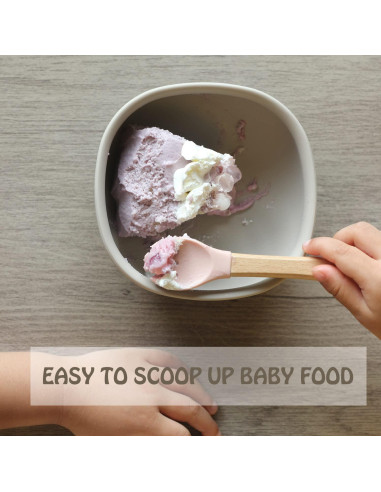 Juego de Cucharas y Tenedores de Silicona Ginbear para Bebés 12-18 meses