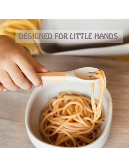 Juego de Cucharas y Tenedores de Silicona Ginbear para Bebés 12-18 meses Juego de Cucharas y Tenedores de Silicona Ginbear para Bebés 12-18 meses