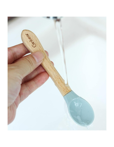 Juego de Cucharas y Tenedores de Silicona Ginbear para Bebés 12-18 meses Juego de Cucharas y Tenedores de Silicona Ginbear para Bebés 12-18 meses