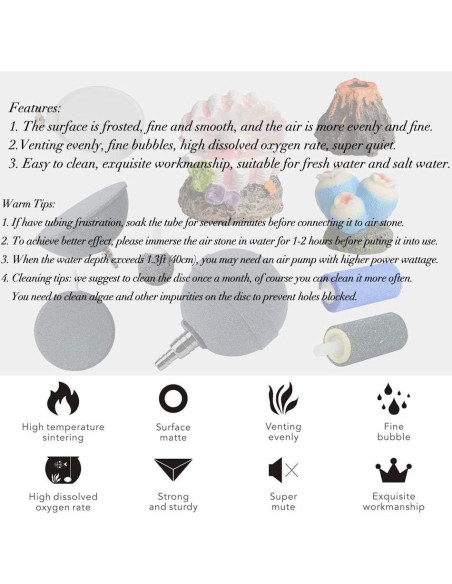 Piedra de Aire Cilindro Quickun 2" para Acuario y Hidroponía