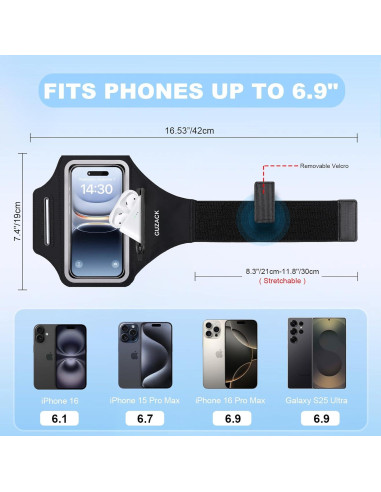 Banda de Correr PEDVSTY para Teléfonos hasta 6.8" Negra