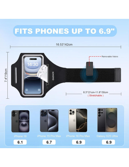 Banda de Correr PEDVSTY para Teléfonos hasta 6.8" Negra