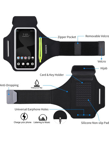 Banda de Correr PEDVSTY para Teléfonos hasta 6.8" Negra