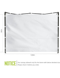 Paredes Laterales Impermeables FLAGLY 10x10ft Caqui 3 Pcs 2