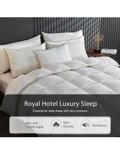 Edredón de Plumas de Pato KUSNUG King 269x229 cm Blanco 2