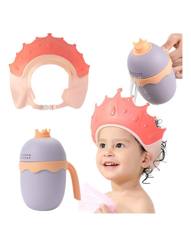 Gorro de Ducha para Bebés FUNUPUP con Taza de Enjuague Amarillo