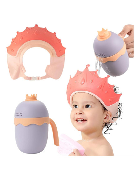 Gorro de Ducha para Bebés FUNUPUP con Taza de Enjuague Amarillo