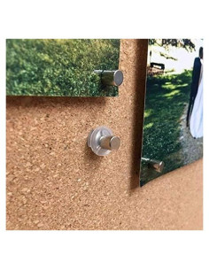 Chinchetas Magnéticas Bullseye Office - 8 Pares Cilindros Plateados