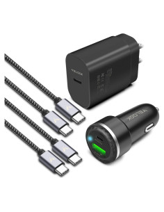 Kit Cargador Rápido VELOGK 25W Tipo C + 2 Cables 1m