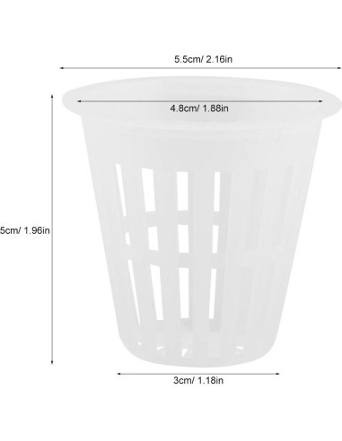 Canastas Hidropónicas 10 Pcs EBTOOLS 5.08 cm Plástico Blanco