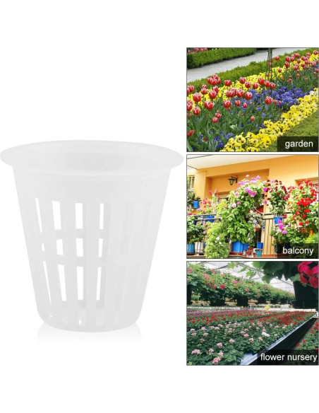 Canastas Hidropónicas 10 Pcs EBTOOLS 5.08 cm Plástico Blanco