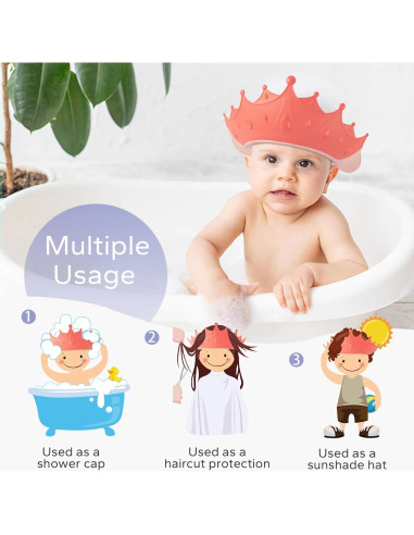 Gorro de Ducha para Bebés FUNUPUP con Taza de Enjuague Amarillo