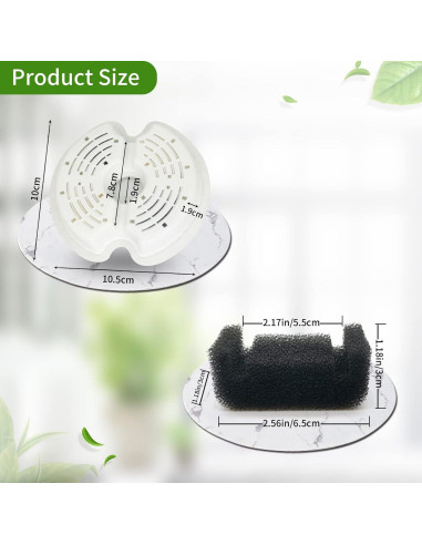 Paquete de 4 Filtros y 4 Esponjas para Fuente de Agua Gatos